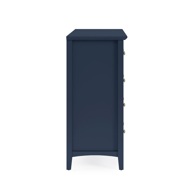 Blue Double 8-Drawer Solid Wood Dresser