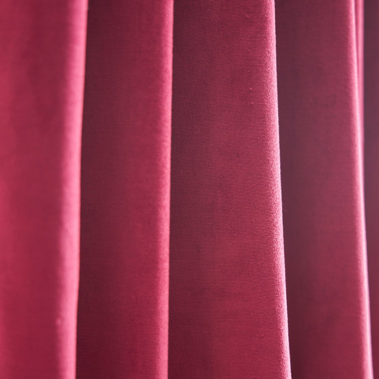 Pomegranate Velvet Blackout Rod Pocket Curtain Panels, 84"