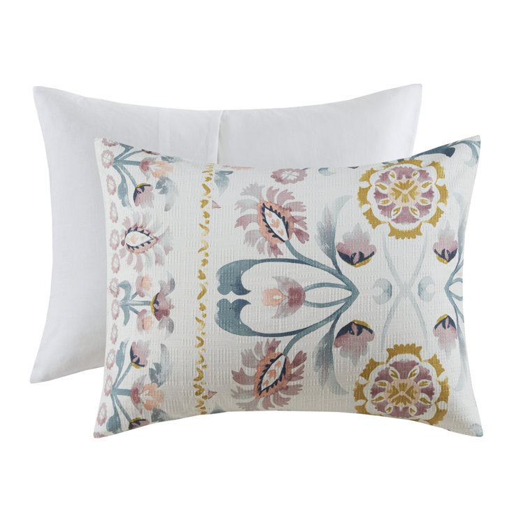 King Blush Floral Down Alternative Microfiber Comforter Set