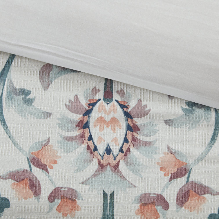 King Blush Floral Down Alternative Microfiber Comforter Set