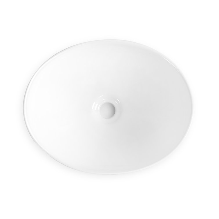 Sinber 16'' White Oval Ceramic Bathroom Vessel Sink