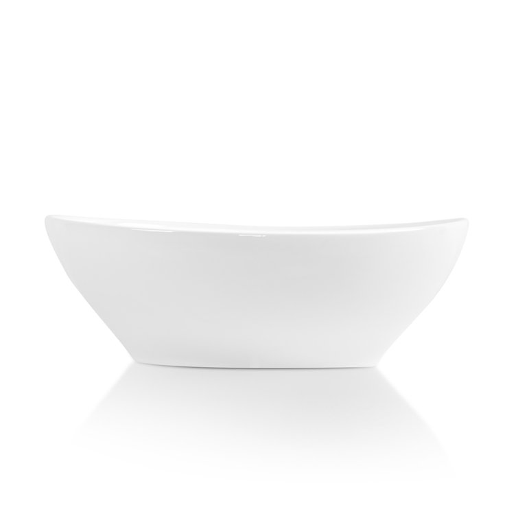 Sinber 16'' White Oval Ceramic Bathroom Vessel Sink
