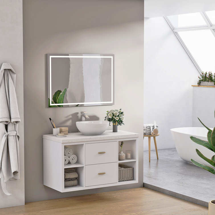 Sinber 16'' White Oval Ceramic Bathroom Vessel Sink