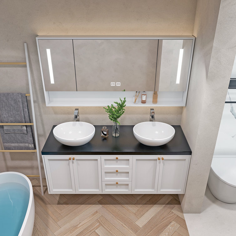 Sinber 16'' White Oval Ceramic Bathroom Vessel Sink