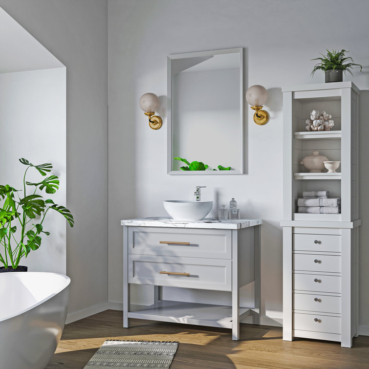 Sinber 16'' White Oval Ceramic Bathroom Vessel Sink