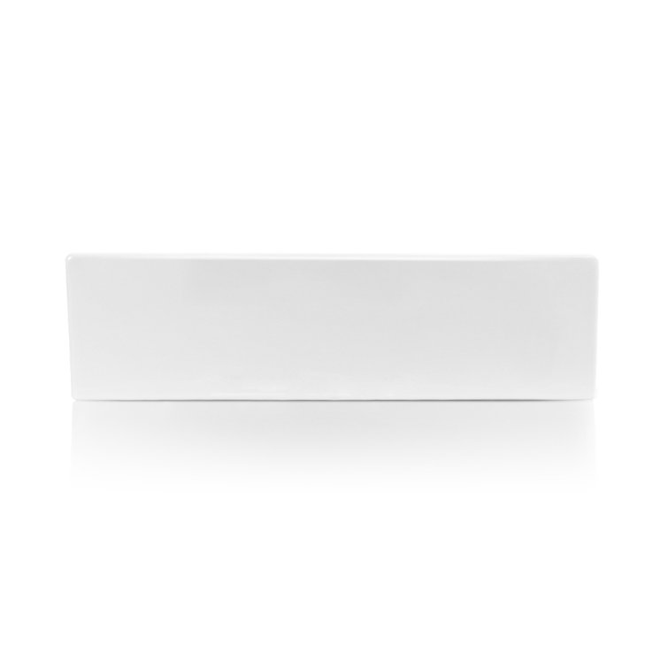 24" White Rectangular Ceramic Countertop Vessel Sink