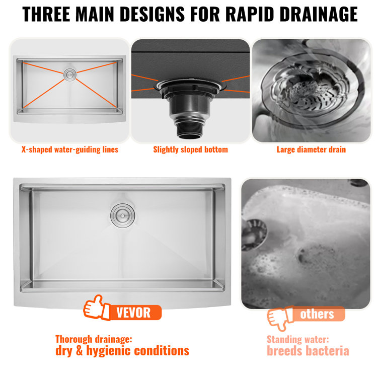30" Stainless Steel Farmhouse Single Bowl Kitchen Sink with Accessories