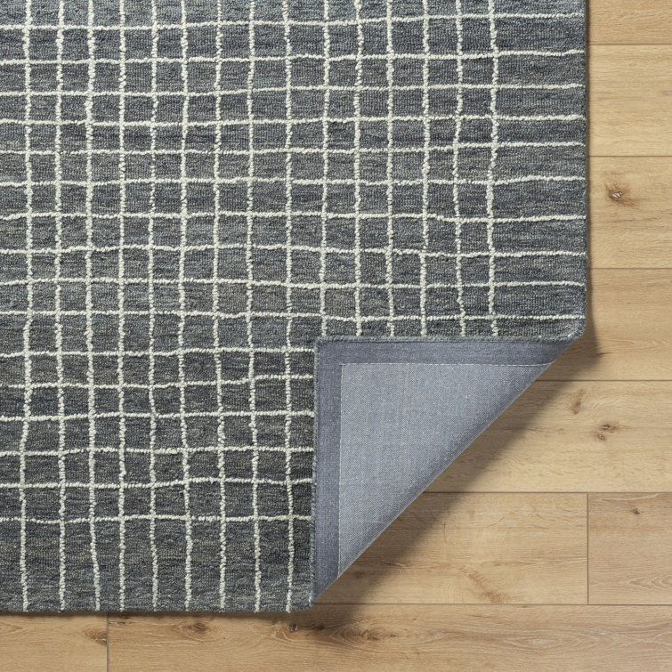Gray and White Hand-Tufted Wool 8' x 10' Rug