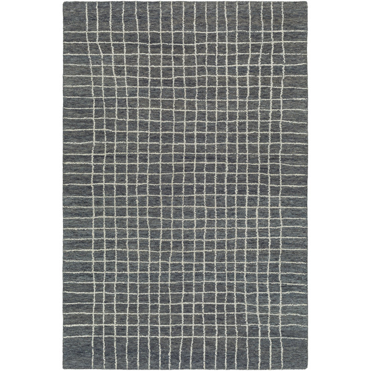 Gray Hand Tufted Wool Rectangular Area Rug 5' x 7'