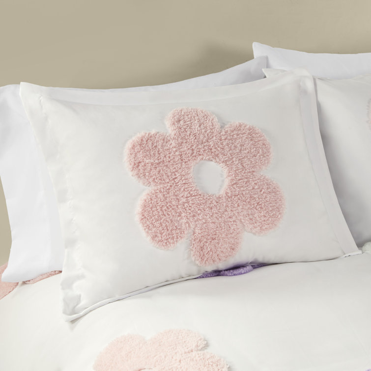 Full/Queen Multicolor Floral Chenille Kids Duvet Cover Set