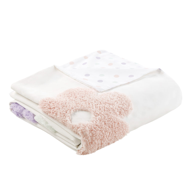Full/Queen Multicolor Floral Chenille Kids Duvet Cover Set