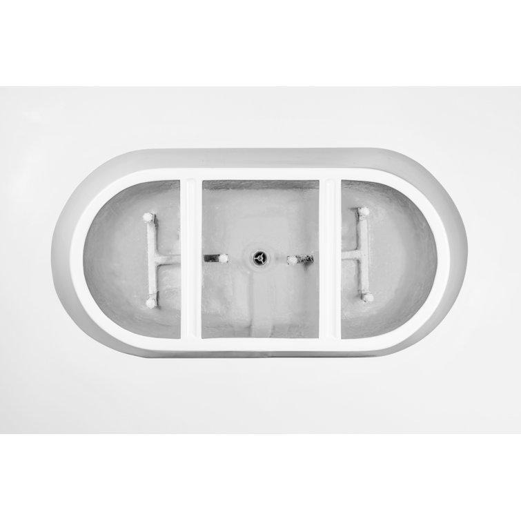 67" x 32" White Freestanding Acrylic Soaking Bathtub