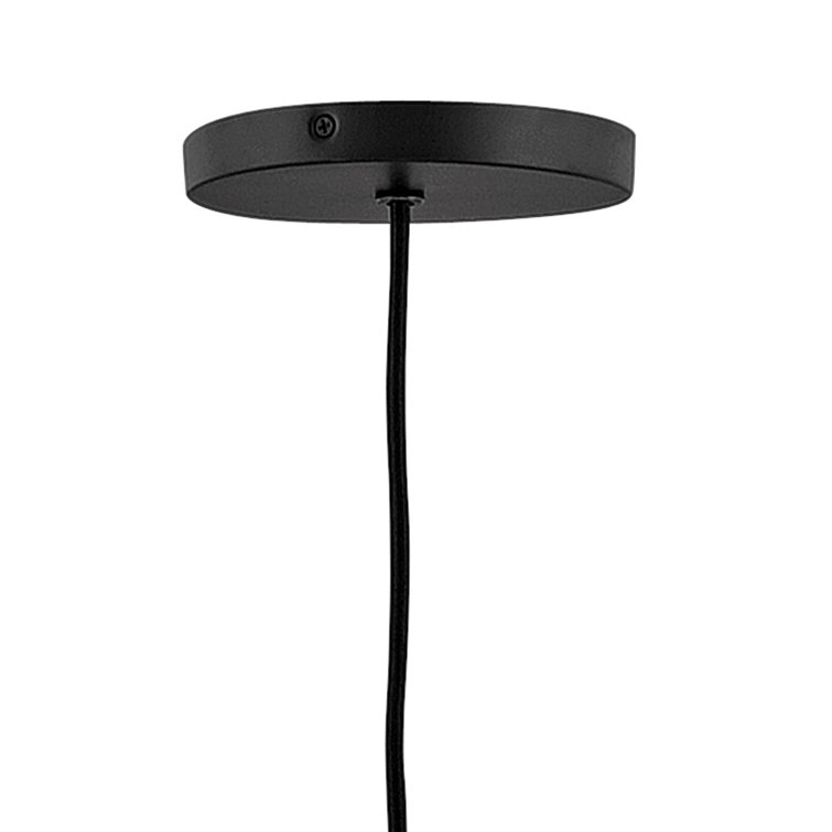 Black Opal Glass Globe Pendant Light with Brass Accents