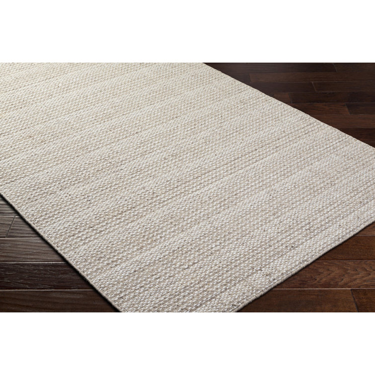 Gray Hand Loomed Wool and Synthetic Rectangular Rug