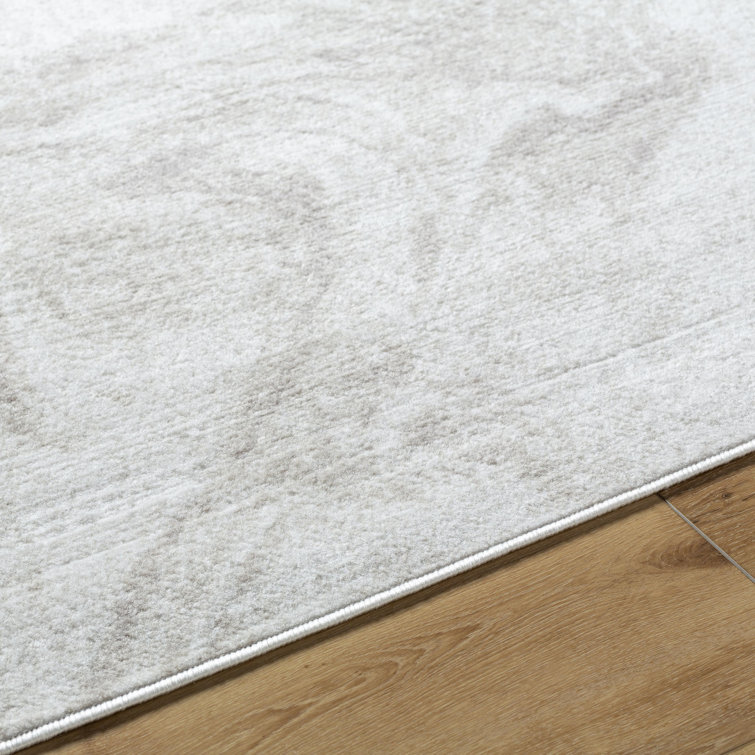 Armaya Gray and Beige Stain-Resistant Synthetic Area Rug