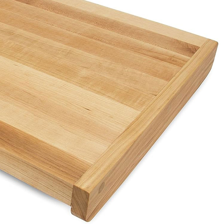 Large Brown Maple Wood Reversible Cutting Board with Juice Groove