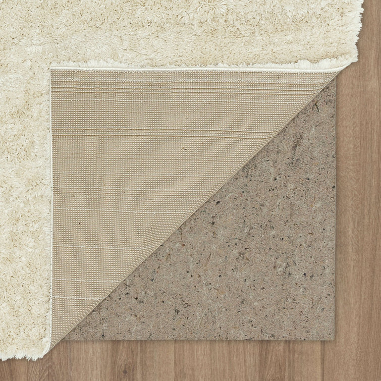 Ivory 10' x 13' Rectangular Shag Wool Area Rug