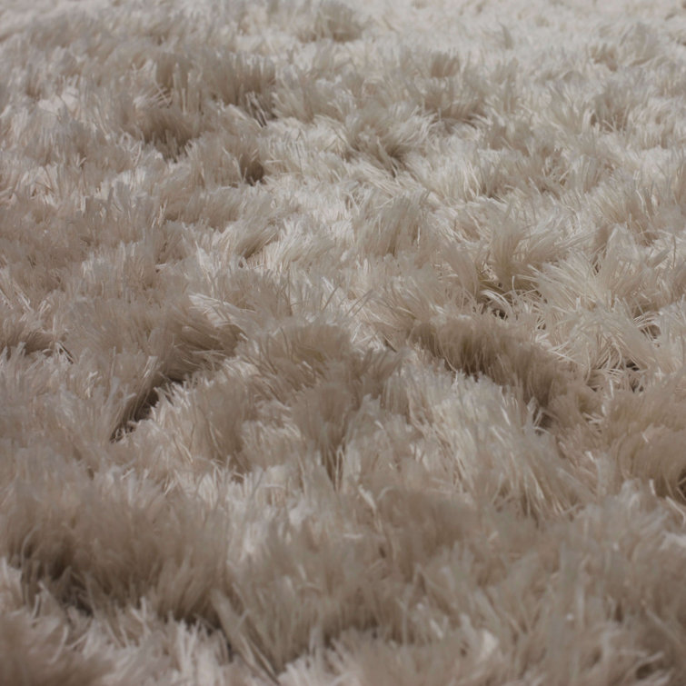 Taupe 10' x 13' Rectangular Shag Wool and Synthetic Rug