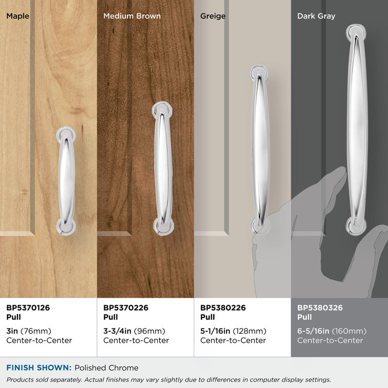 Polished Chrome 6-5/16" Cabinet Drawer Pull with Mounting Hardware