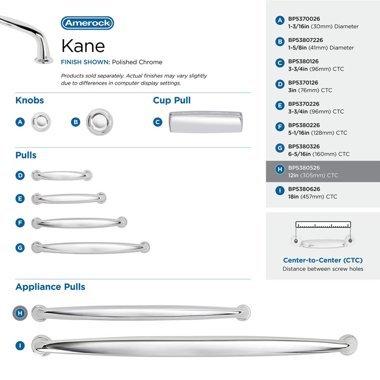 Polished Chrome 12" Modern Appliance Pull with Mounting Hardware
