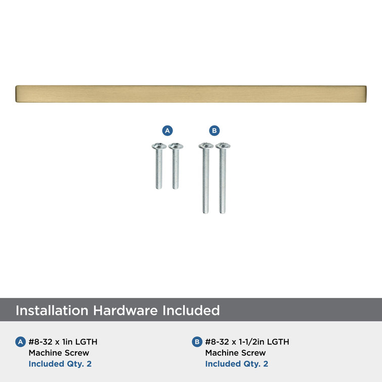 Champagne Bronze Modern Bar Cabinet Pull with Mounting Hardware
