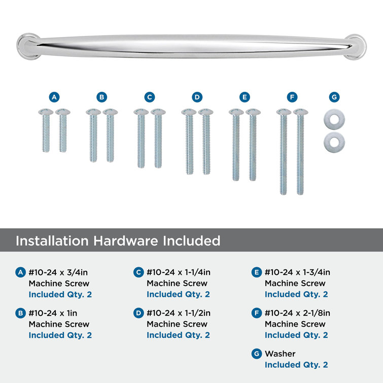 Polished Chrome 12" Modern Appliance Pull with Mounting Hardware
