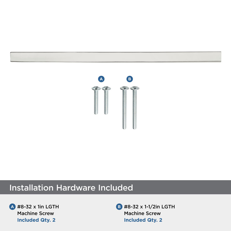 Polished Nickel Modern Cabinet Pull with Mounting Hardware