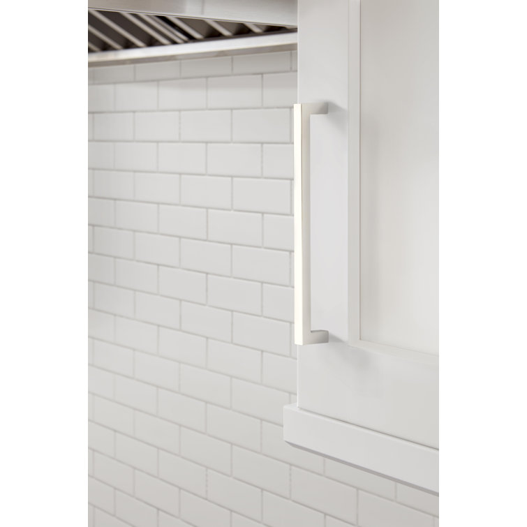 Polished Nickel Modern Cabinet Pull with Mounting Hardware