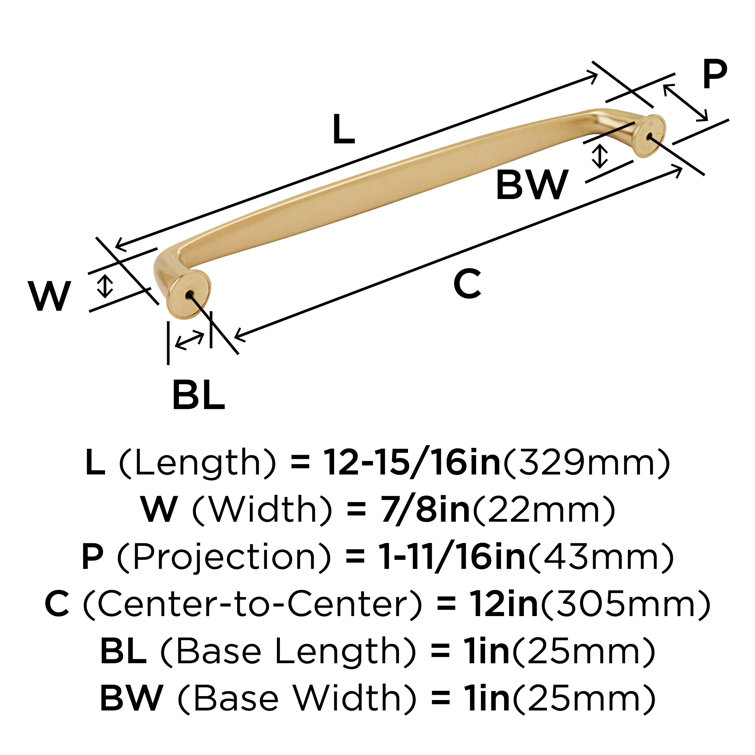 Champagne Bronze 12" Modern Appliance Pull with Mounting Hardware