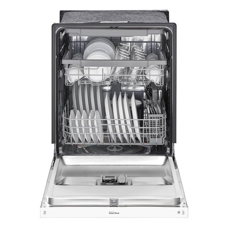 24" White Smart Front Control Dishwasher