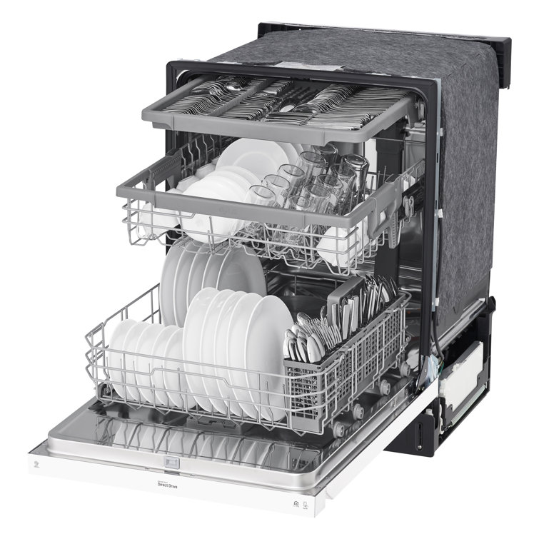 24" White Smart Front Control Dishwasher