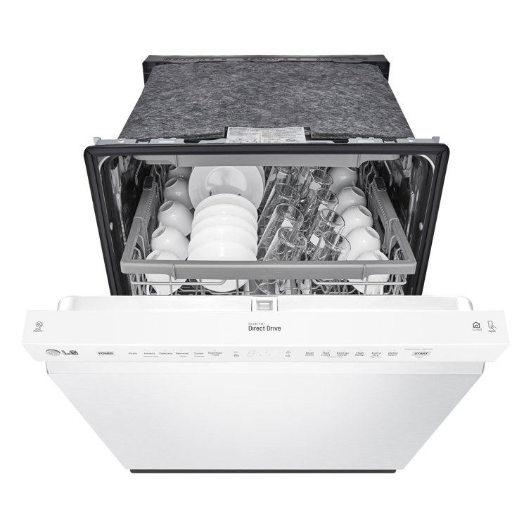 24" White Smart Front Control Dishwasher