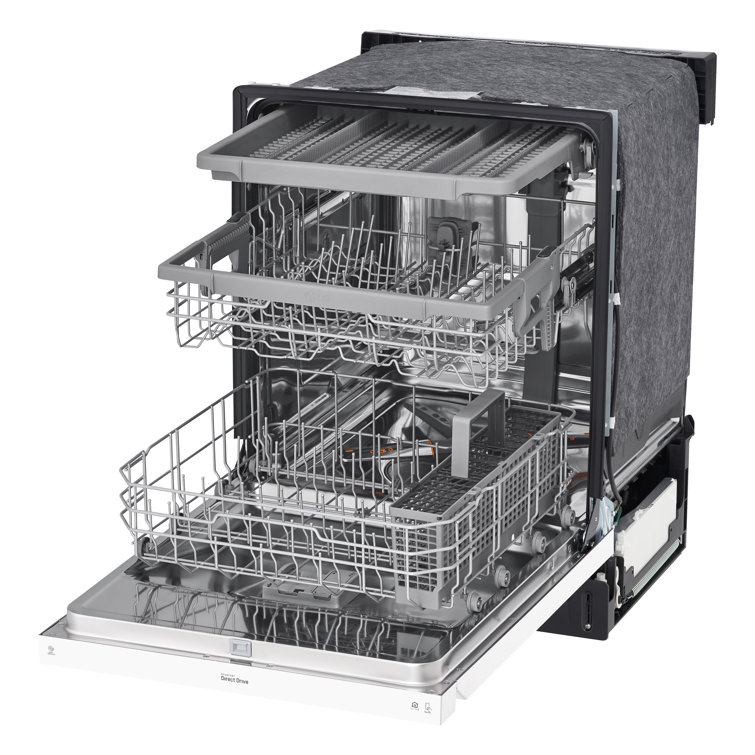 24" White Smart Front Control Dishwasher