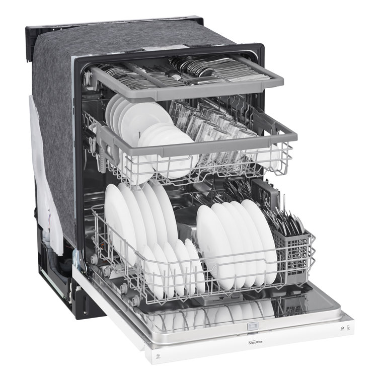 24" White Smart Front Control Dishwasher