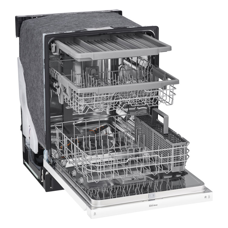 24" White Smart Front Control Dishwasher