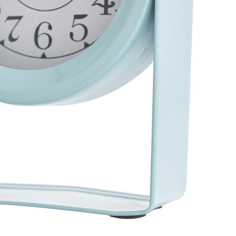 Set of 3 Multicolor Metal Analog Table Clocks with Arched Stands
