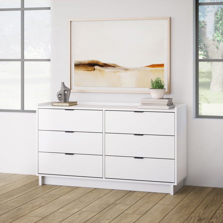 Simply Modern White Double 6-Drawer Dresser