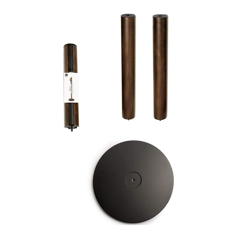 Flapper Sleek Black/Walnut 9-Hook Freestanding Coat Rack