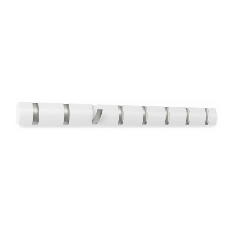 Umbra Flip 8 Sleek White Hardwood Wall Hook
