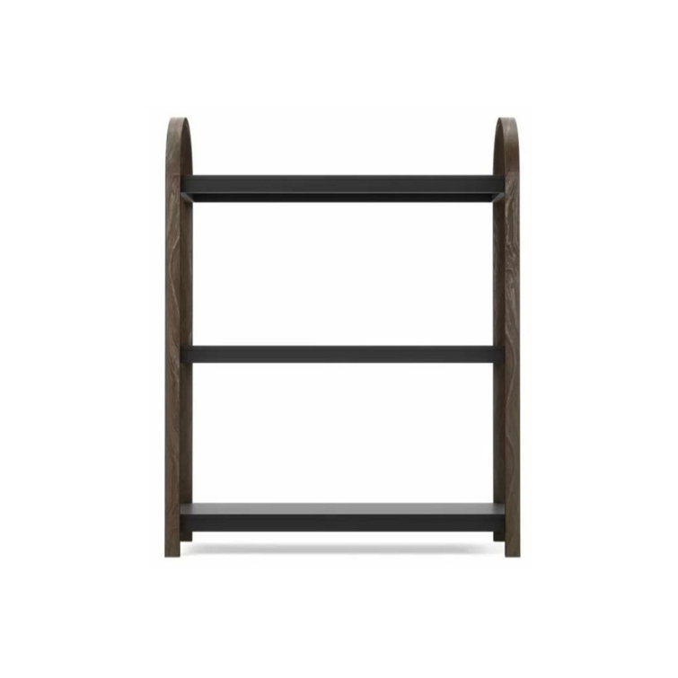 Bellwood Black/Walnut Wood Over-the-Toilet 3-Tier Bookshelf