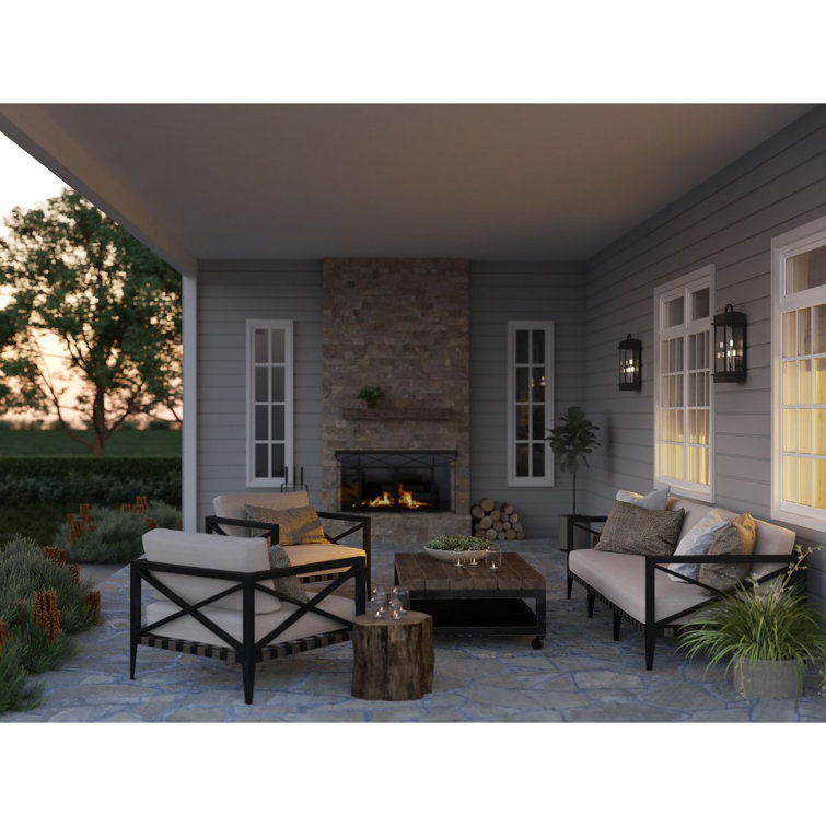 Santee Black and Bronze 15.25" Steel Outdoor Wall Lantern