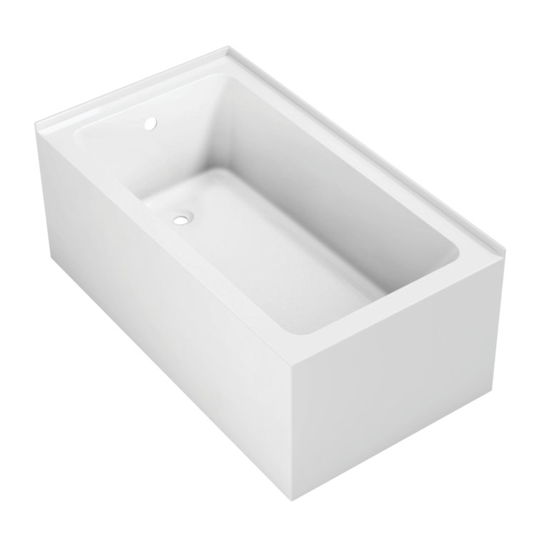 Aqua Eden 54-Inch White Acrylic Alcove Tub with Left Hand Drain