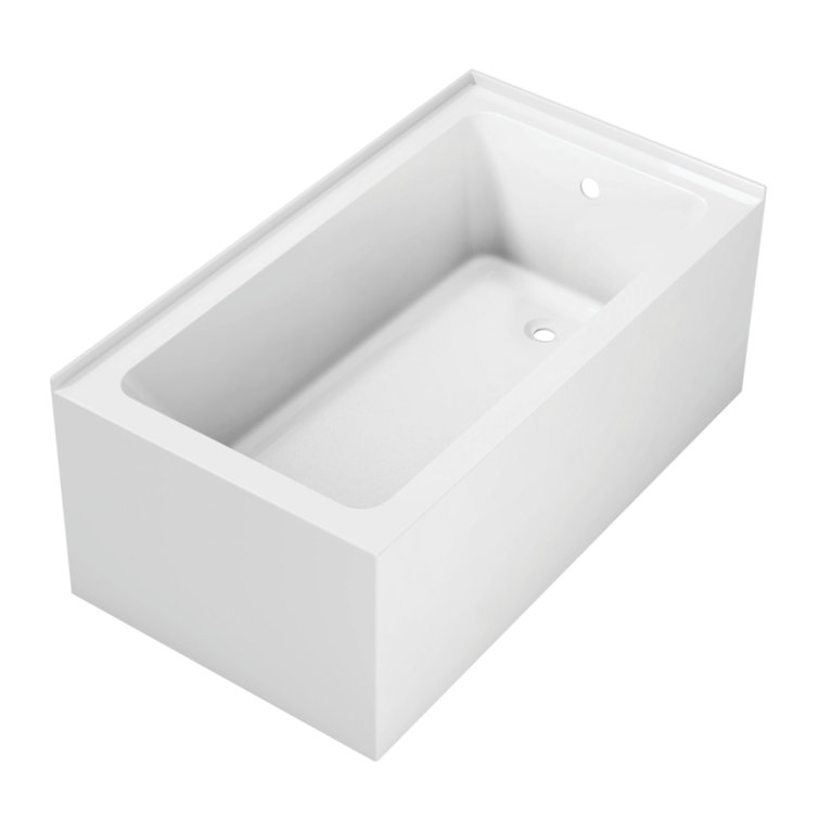 Aqua Eden 54-Inch White Acrylic Alcove Tub with Right Hand Drain