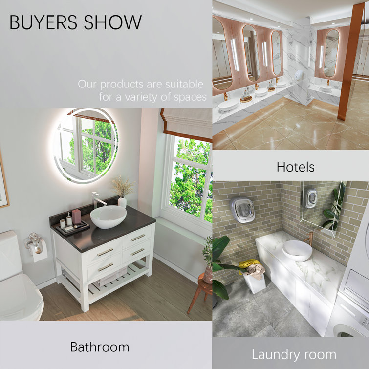 Sinber 16'' White Oval Ceramic Bathroom Vessel Sink