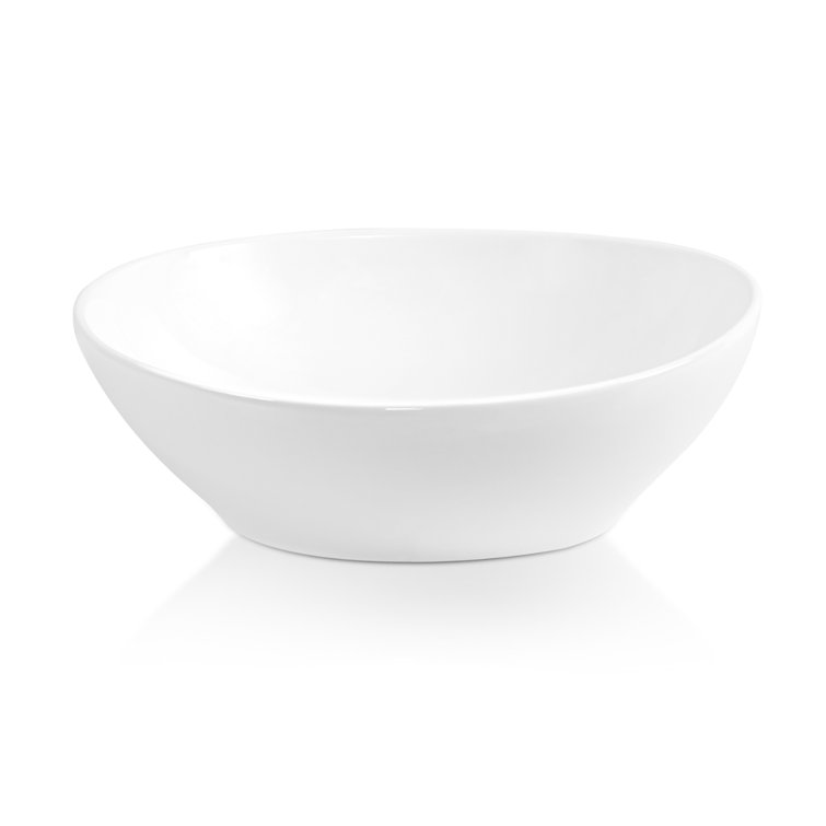 Sinber 16'' White Oval Ceramic Bathroom Vessel Sink