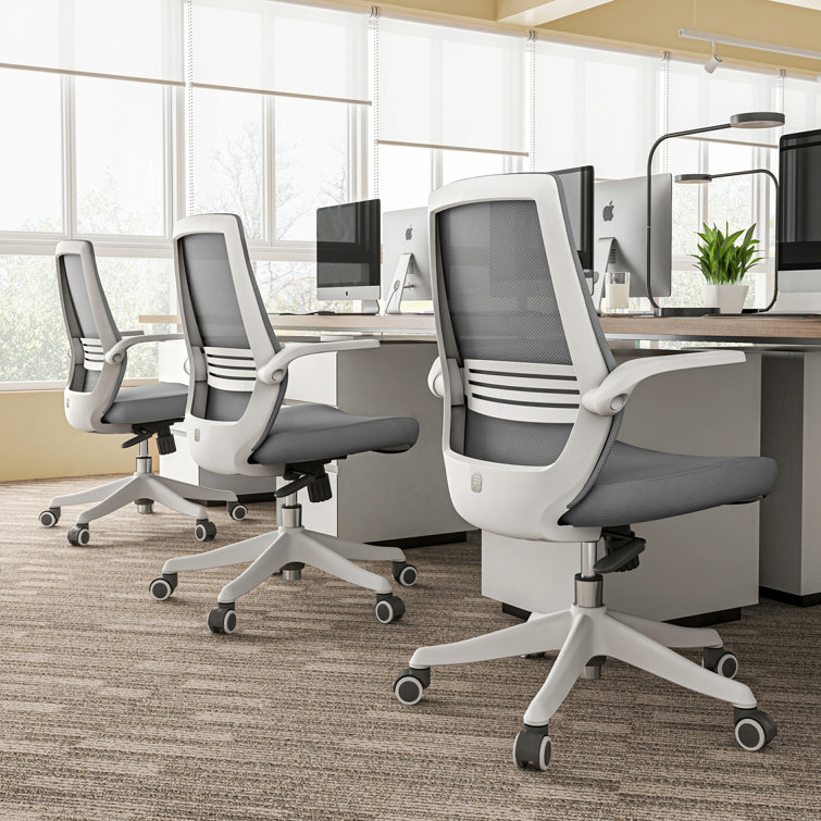 Gray Ergonomic Mesh Swivel Office Chair with Adjustable Arms