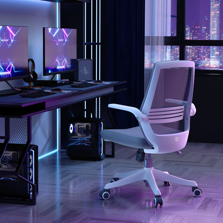Gray Ergonomic Mesh Swivel Office Chair with Adjustable Arms