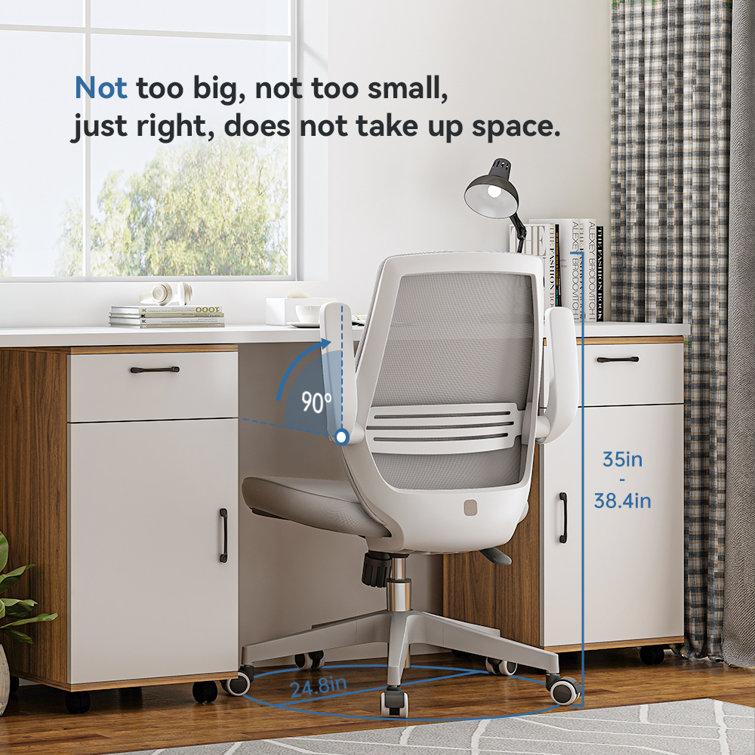 Gray Ergonomic Mesh Swivel Office Chair with Adjustable Arms