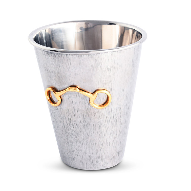 Handmade Stainless Steel Mint Julep Cup with Gold Accent