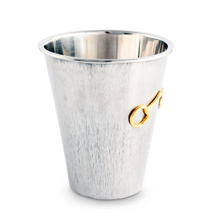 Handmade Stainless Steel Mint Julep Cup with Gold Accent